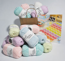Load image into Gallery viewer, EYB-Kit Mexican Wave Blanket in Babe Softcotton Worsted
